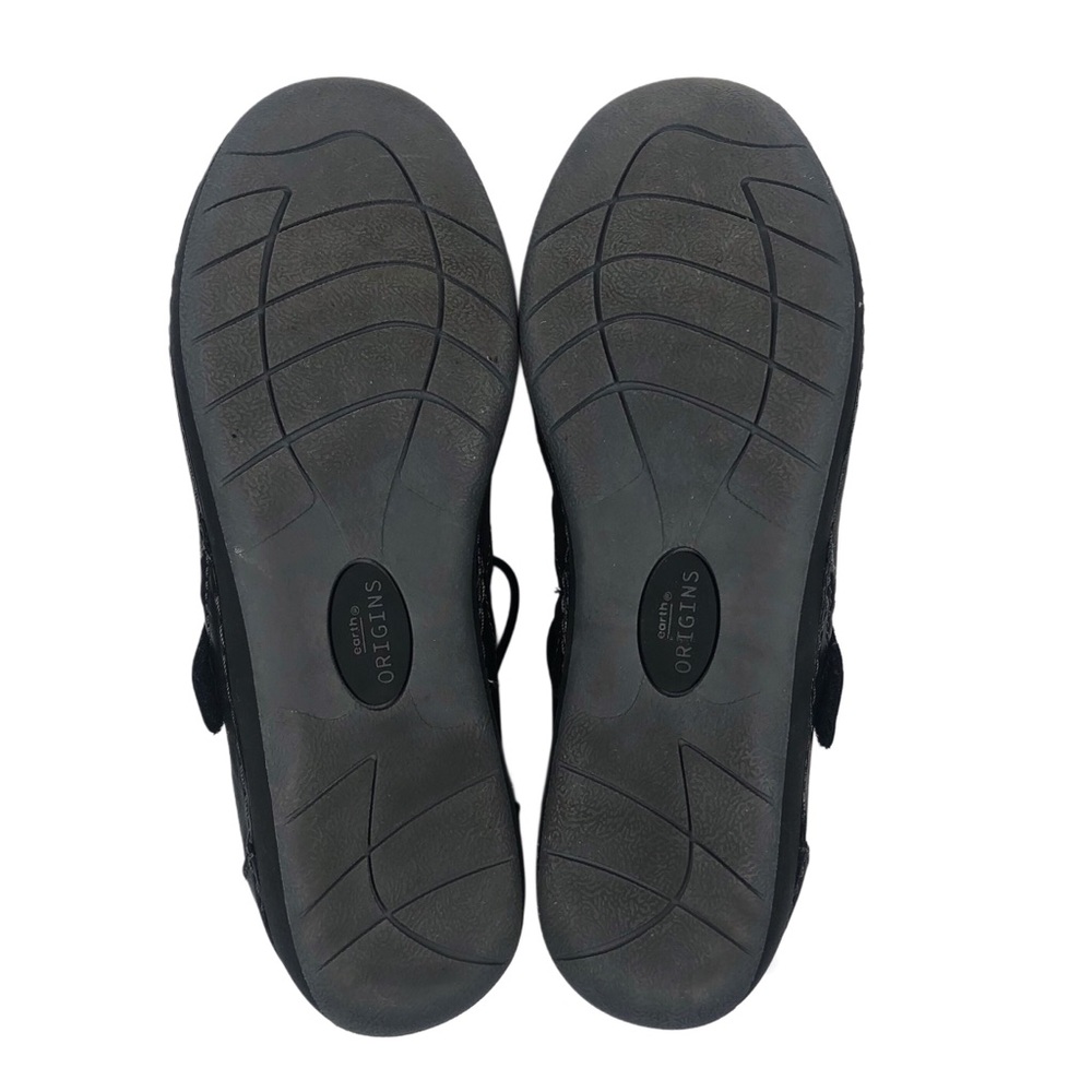 Earth Origins Black Leather Strap Flats Sz 10 - Picture 5 of 7
